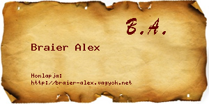Braier Alex névjegykártya